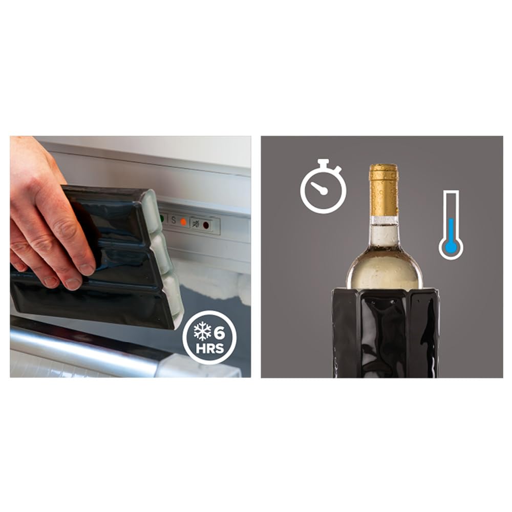 VACUVIN - Contenitore per vino originale Plus Black + antigoccia + pompa Concerto + tappo grigio