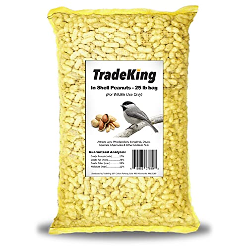 TradeKing 25 lb Bag in-Shell Animal Peanuts - Premium Raw Unsalted Peanuts for Squirrels, Birds, Deer and Other Wildlife