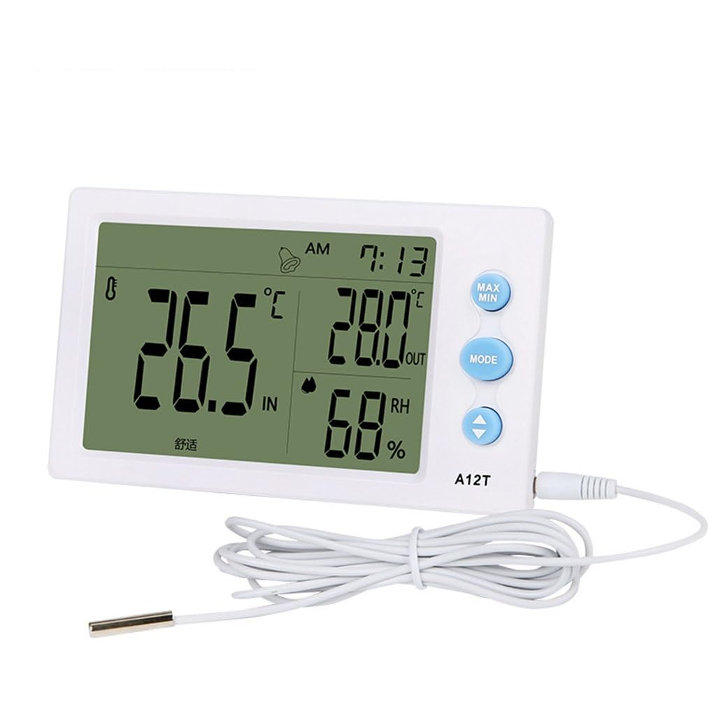 JFDBGU Misuratore Digitale di Temperatura e umidità a Grande Schermo Termometro elettronico for Interni Domestici Igrometro for Esterni