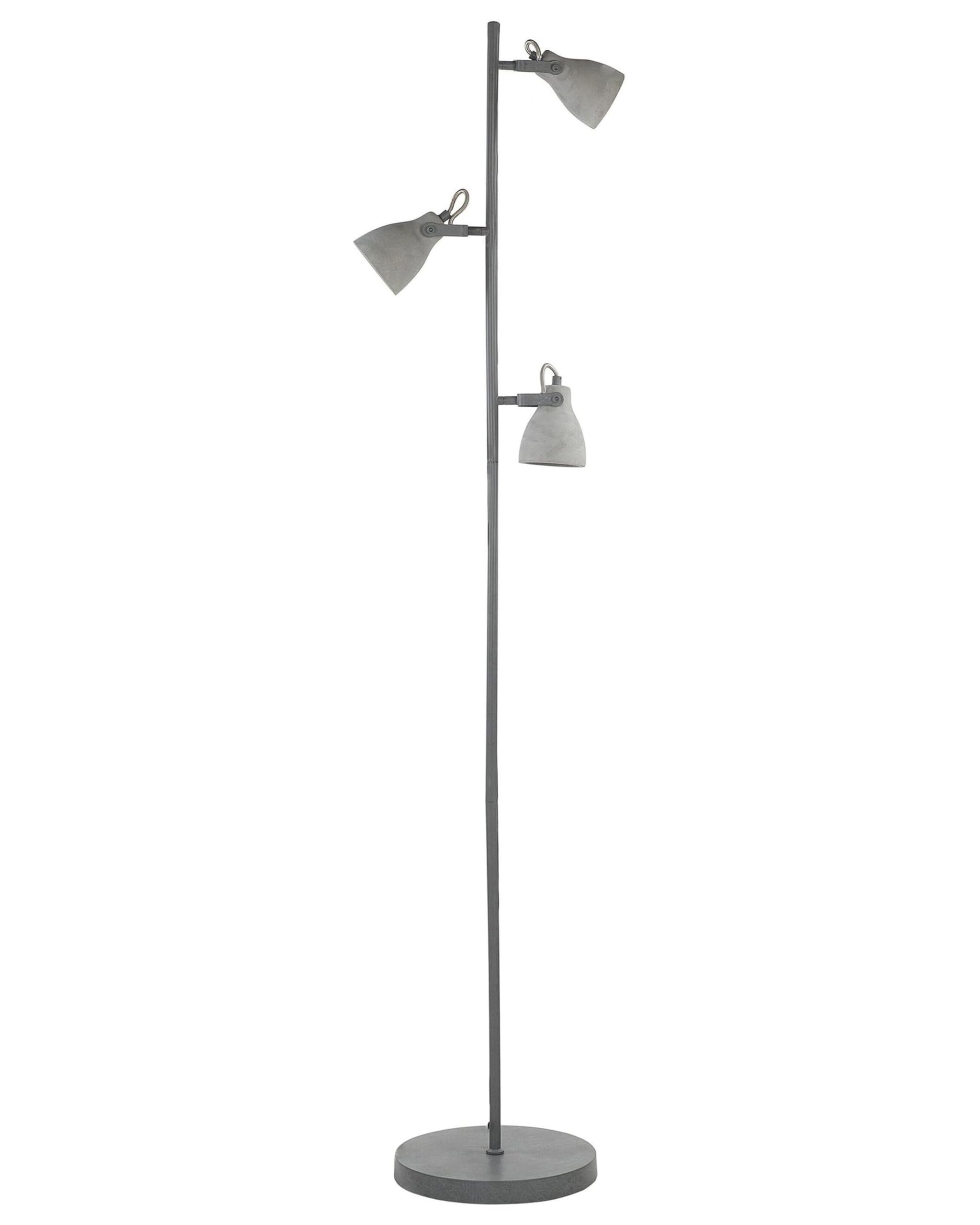 Beliani Floor Lamp Metal Base Concrete Grey GU10 Dining Room Living Room Bedroom, MISTAGO