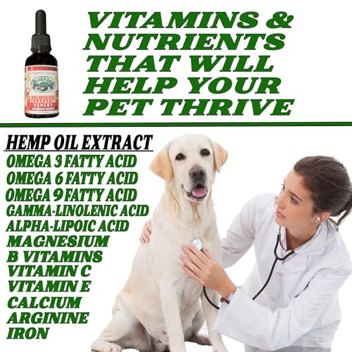 Image of Pet Hemp Oil |Dogs and Cats | Wild Alaskan Salmon Hemp Oil |Hip, Joint and Muscle Support | Aids with Skin, Coat, Anxiety, Stress and Pain | 1000 mg