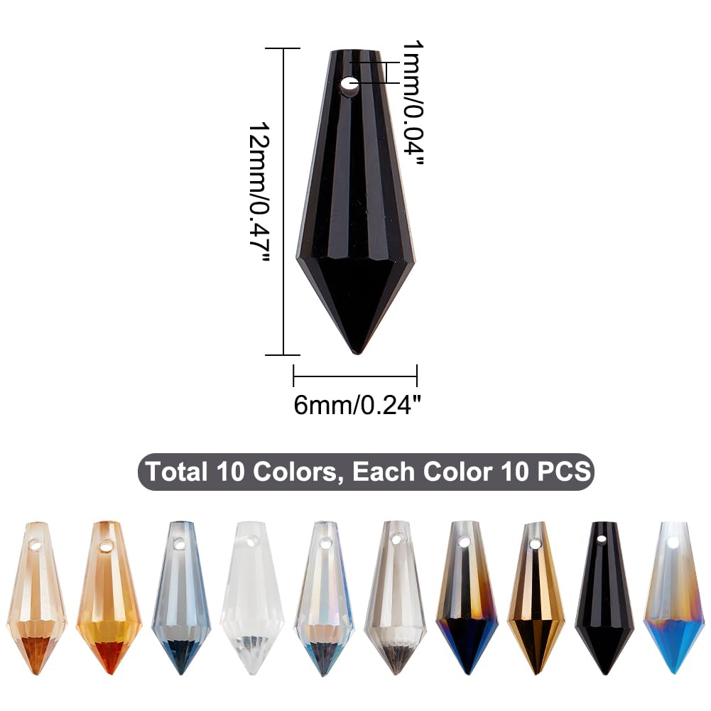 AHANDMAKER 60 Pcs Glass Icicle Prism Pendants - Image 2