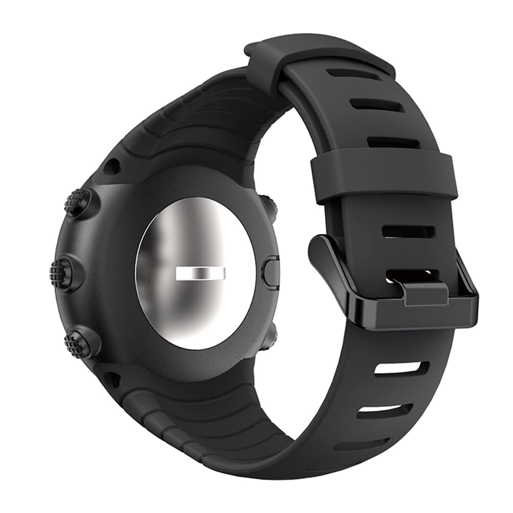 REYDA Silicone Strap Compatible with Suunto Core, Soft Flexible Breathable Silicone Watch Strap Sport Wristband Metal Buckle Clasp Bracelet Replacement Strap for Suunto Core Smart Watch