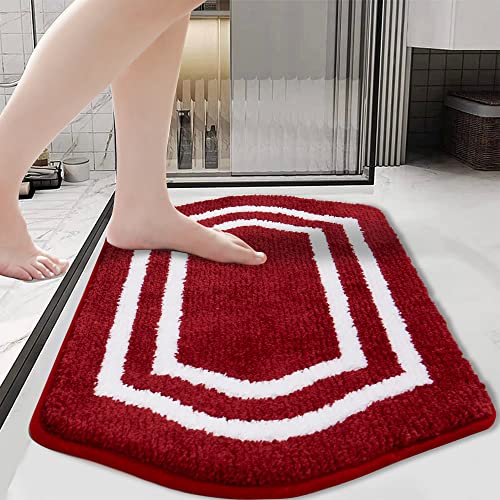 Tapis de bain COSY HOMEER rouge en polyester micro 43x68 cm