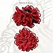 3PCS Rose Flower Hair Claw for Women Girls, Elegant Boho Floral Fabric Claw Clips for Thick and Long Hair Accessories (Black, Beige, Burgundy)