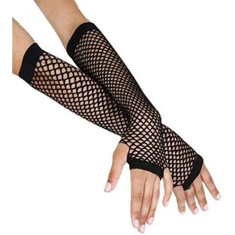 Komonee Black Long Fishnet Gloves Fingerless Party Fancy Dress Tutu Rave Hen Night (LFG01) Cover