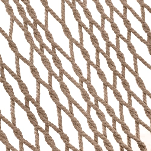 Image of Lazy Daze Hammocks 12FT Double Rope Hammocks, 2 Person Hand Woven Cotton Hammock with Spreader Bar, Carabiner, Tree Strap, Chain for Outside, FIT 13-15 FT Stand, Max 450 Lbs, Brown