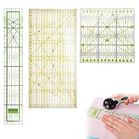 3 Stück Patchwork Lineal Quilten Lineal,15x15cm/15x30cm/5x30cm,transparent,mit cm-Skala und Winkelfunktionen,Schneiderlineal,Nählineal Set,Bügellineal,Schneider Lineal,für Patchwork und zum Basteln