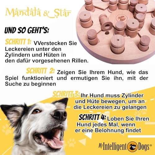 My Intelligent Dogs Interaktives Hundespielzeug Intelligenz, Hundepuzzle - Intelligenzspielzeug für Hunde Mentalen Auslastung - Interaktives Spielzeug Hund, Denkspiele für Hunde Mandala & Star