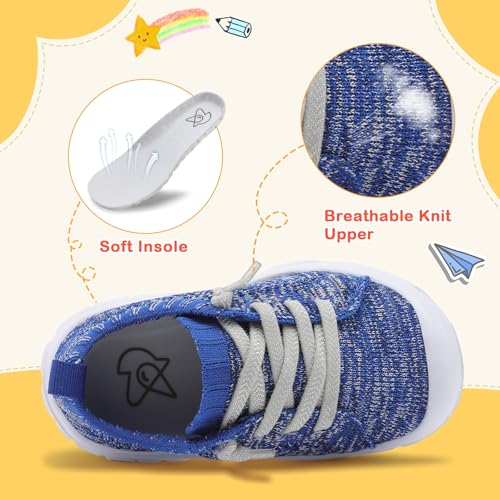 Image of LeIsfIt Toddler Shoes Boys Girls Wide Toe Box Breathable Slip-On Sneakers Kids Lightweight Barefoot Feel Shoes for Everyday Play