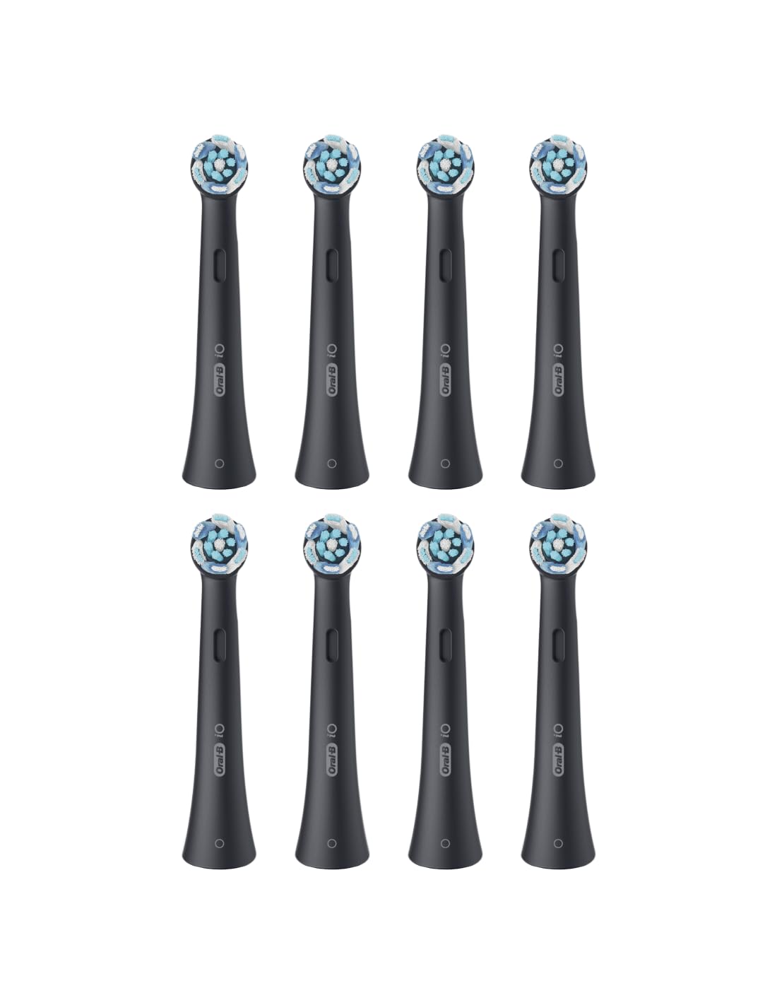 Oral-B iO Ultimate Clean Black Ersatz-Rundbürstenspitze, mit Kreuzungsfasern für fortgeschrittene Feinreinigung und Entfernung von Bakterienplatte,Oral-B iO, 8