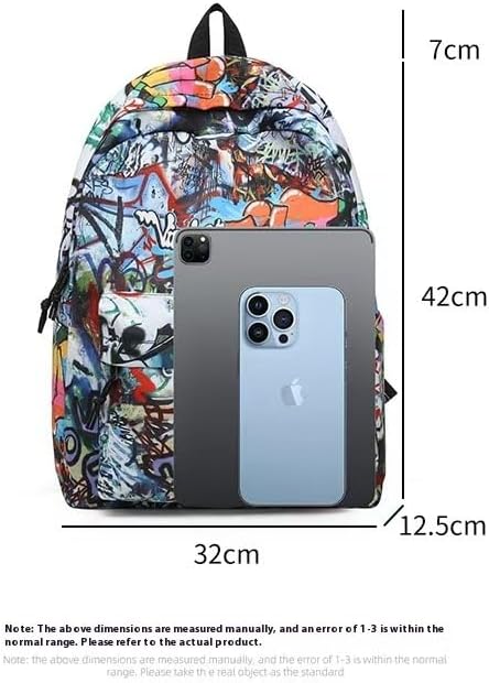 Graffiti leisure backpack, shoulder bag, student bag, 25L large capacity, birthday gift (A3) - Image 9