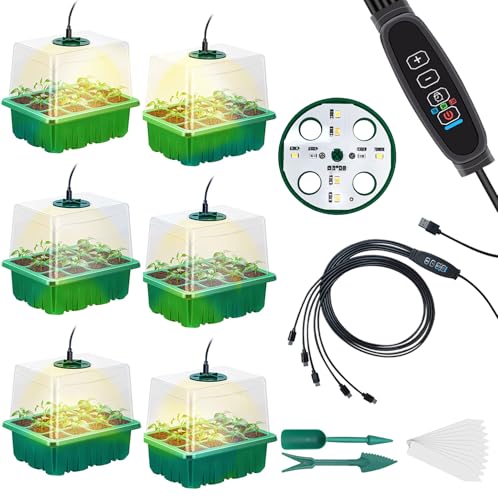 CANNABMALL Seedling Starter Tray 6 Packs Seed Starter Tray with
