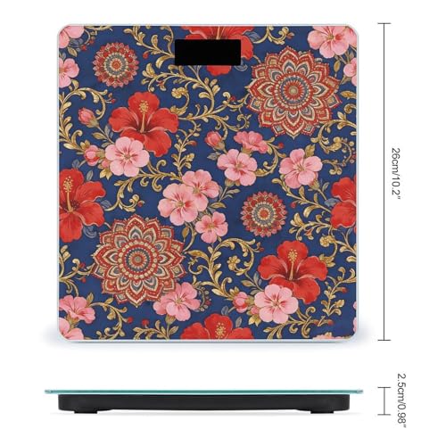 Báscula digital floral para peso corporal hasta 180kg miniatura 2