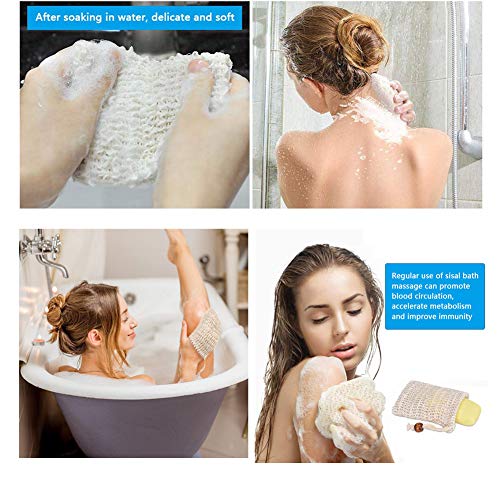 4 Pieces Exfoliating Loofah Pouch For Soap Saver Bag Natural Sisal Soap Bag Hand Made Soap Bag Mesh Soap With Drawstring For Shower Bath Foam #TOP5
