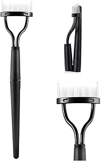 Ouligay Eyelash Comb Eyelash Separator Mascara Applicator Comb Metal Teeth Lash Comb with Cover Eyelash Brush Folding Eyebrow Comb Lash Separator Tool Grooming Tool