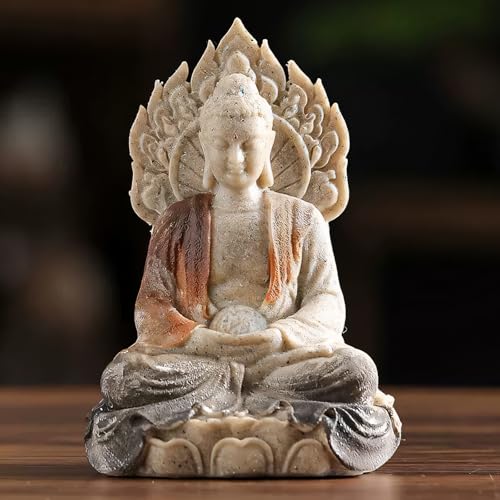 Estatua de Buda Shakyamuni en Resina Pintada a Mano miniatura 2