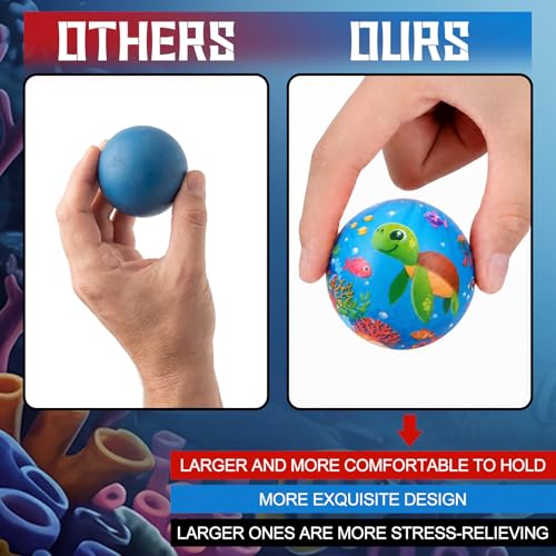 Image of 30 Pcs 2 Inch Under The Sea Party Favors Stress Balls Ocean Soft Foam Squeeze Ball Sensory Fidget Toy Gift for Kid Under The Sea Birthday Party Supplies, Girl Boy Gift, Finger Exercise