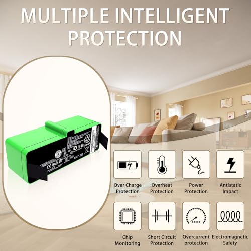 Image of for iRobot Roomba Replacement Parts Roomba 1800Li Lithium Ion Battery - Compatible with Roomba 980 960 895 890 860 695 680 690 675 640 614 Series 14.4V 26Wh 1800mAh