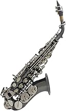 Brrnoo Saxophone en Laiton Soprano Professionnel pour Débutants et Enseignants, Instrument de Musique Standard