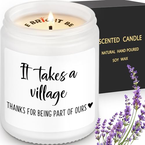Thank You Gifts Appreciation Candle - It Takes a Village Thanks for Being Part of Ours Unique Gift for Nannies Teachers Babysitters Coaches Friends Coworkers Bosses Gift for Grandparents