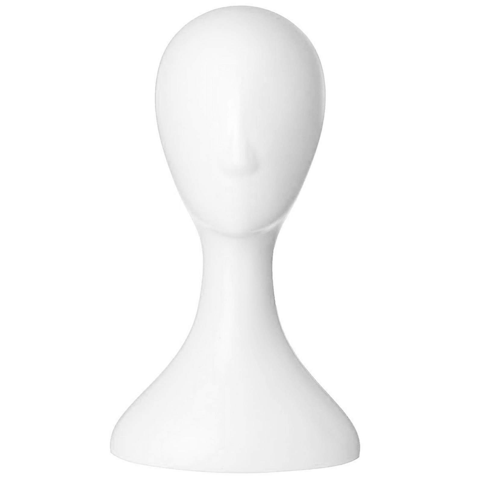 Remorui Styrofoam Wig Head - Head Model Fadeless Smooth Surface Plastic Abstract Mannequin Head Wig Hair Display Stand for Professional Use - White