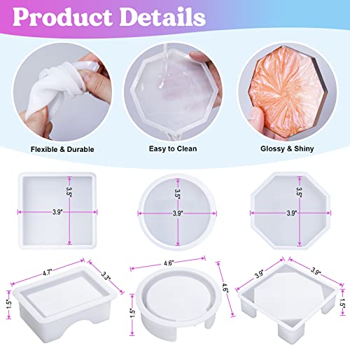 Let'S Resin ELR00207 18 Pcs Coaster Resin Molds Silicone thumb #1