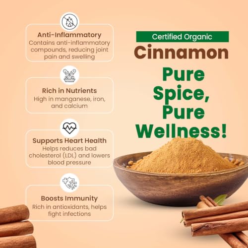 Image of Pure Tree Certified Organic Dalchini Powder | 5 Kg / 5000 g | Organic Cinnamon Powder | Dal Chini Powder Indian Spices Aroma & Flavour | Gluten Free Cineman Dalchini