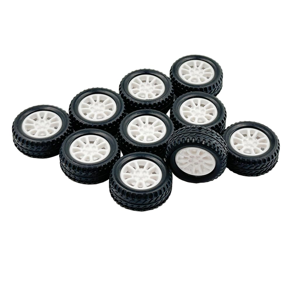 10pcs Toy Car Wheels 20mm Rubber Tire for DIY Model Accessories
