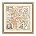 Produktbild Antique Map China Mongolia Square Wooden Framed Wall Art Print Picture 16X16 Inch Antiquität Karte Mongolei Holz Wand Bild