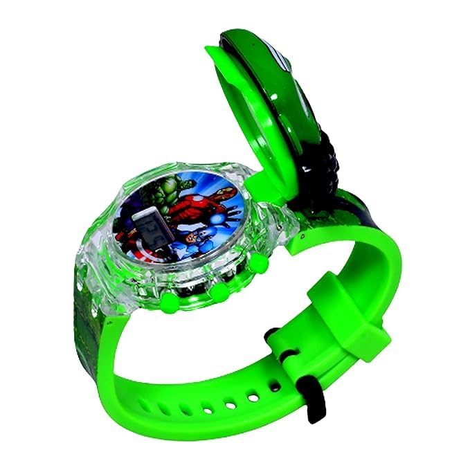 Image of Acnos Kids Edition Digital Watch - Spiderman, Captain America, Ironman, Ben10, Hulk - Disco LED Musical Watch for Boys and Girls