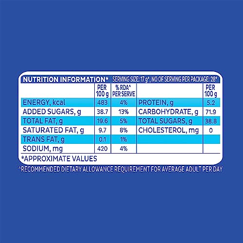 Image of Oreo Cadbury Vanilla Flavour Creme Sandwich Biscuit, 481.25 g Jumbo Pack (Pack of 2)