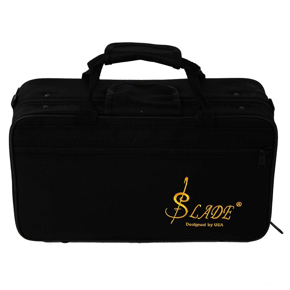 Clarinete de Tubo de baquelita BB 17 Teclas Clarinete con Juego de Botones de niquelado(Rojo; # 1) Instrumento de Viento