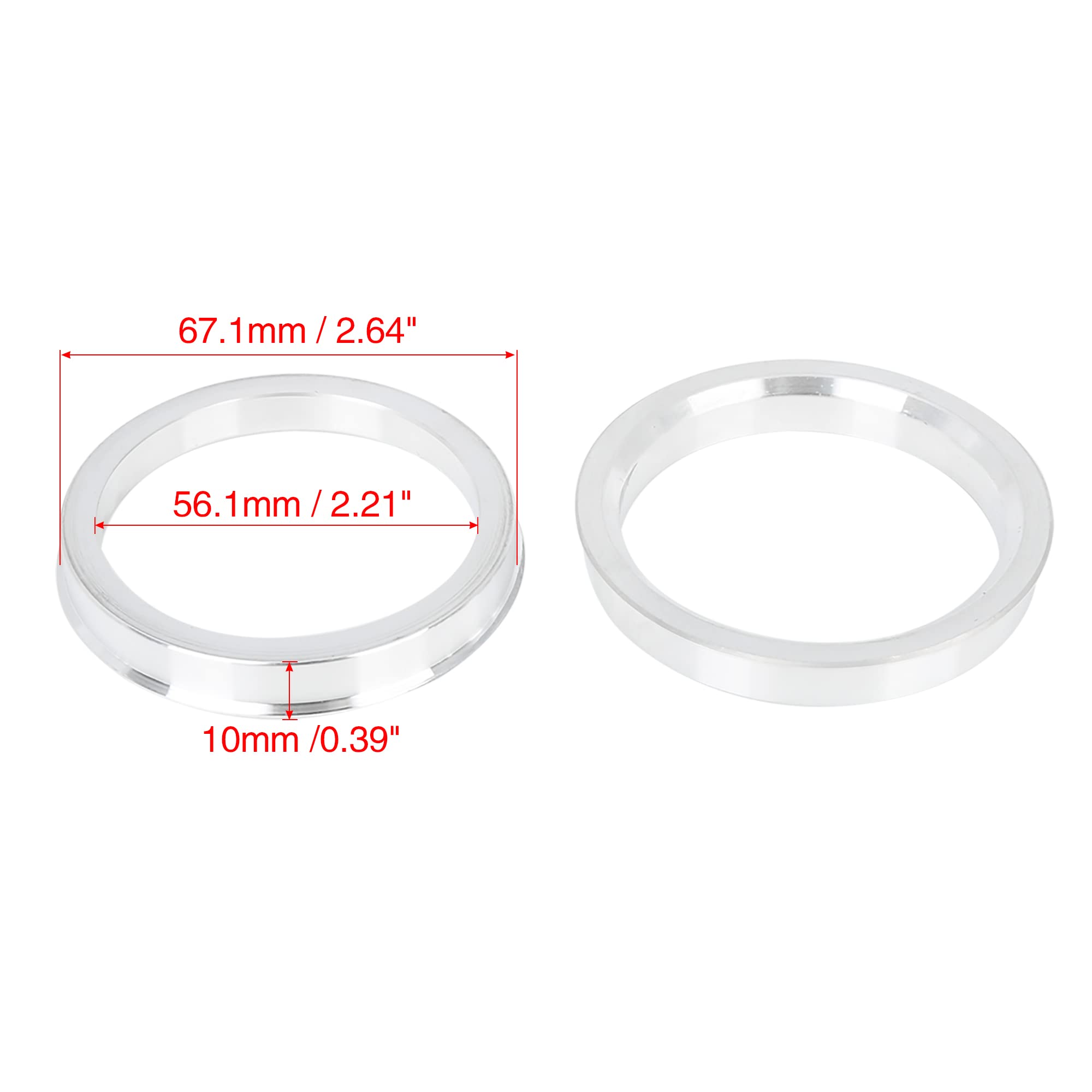 Lot De 4 Anneaux De Centrage 67.1 Mm à 56.1 Mm – Bagues Moyeu Aluminium Pour Jantes Alliage