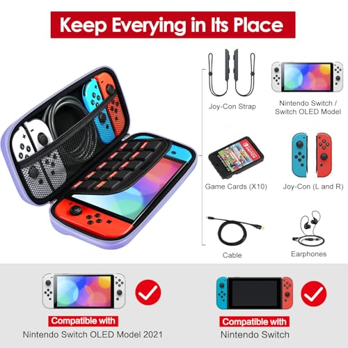image for ivoler Carrying Case for Nintendo Switch and NEW Switch OLED Model(202
