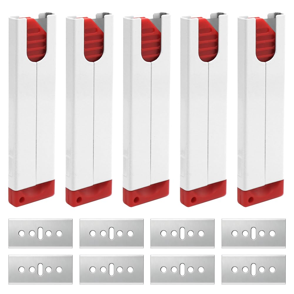 5 Piezas Cutter Pequeño Mini Cutter Retractil Cortador para Abrir Cajas con 20×Cuchillas de Repuesto Navaja de Bolsillo para la Oficina y el Hogar