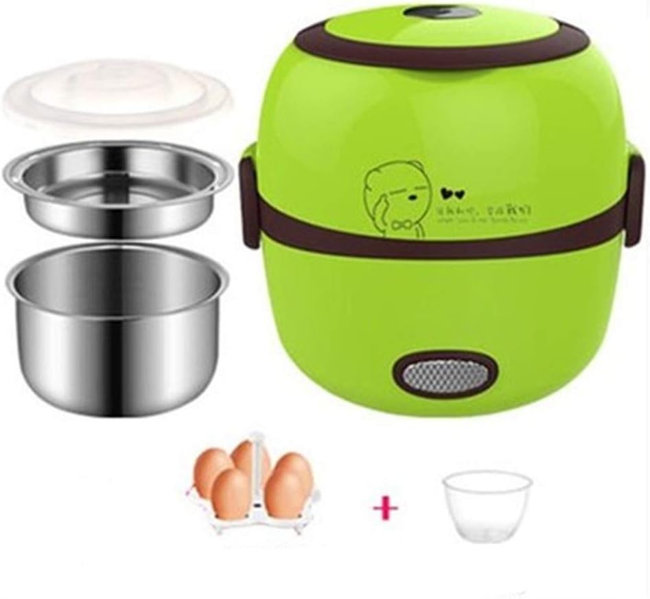 Mini Rice Cooker Thermal Heating Electric Lunch Box 2 Layers Portable Food Steamer Cooking Container Meal Lunchbox Warmer