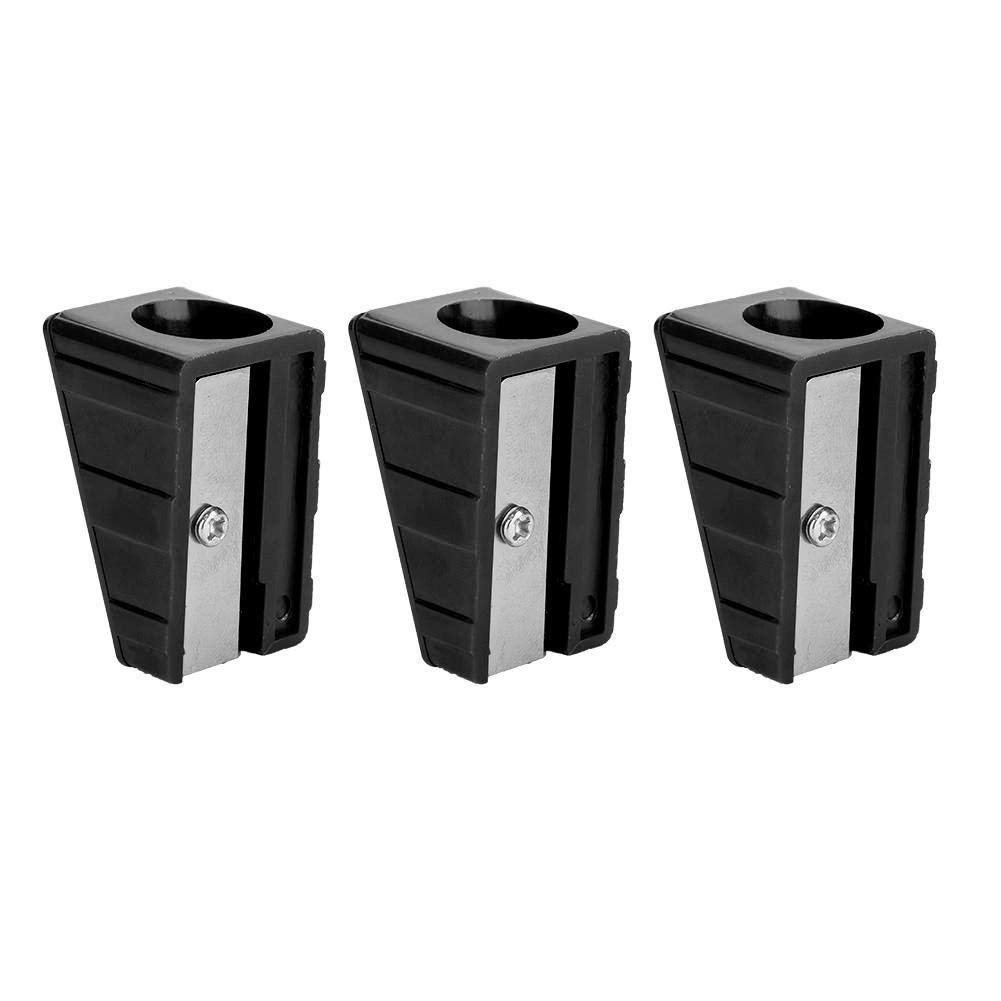Cue Tip Trimmer Portatile per Biliardo e Snooker - 3 Pezzi Strumento di Riparazione con Punta Precisa, Shaper per Pool Cue Nero Design Ergonomico Temperamatite