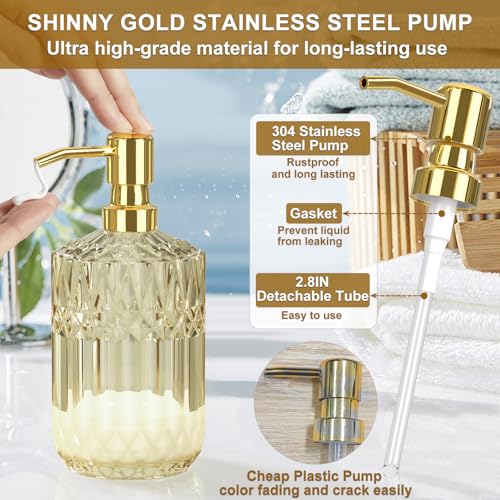 Vintage Brown Bathroom Accessory Set - 5 Piece Amber Glass Set for Housewarming Gift