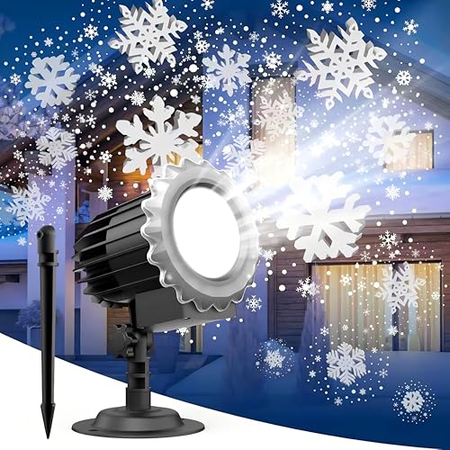 Projektor Weihnachten Aussen, Dynamisches 3D-Schneeflocken...