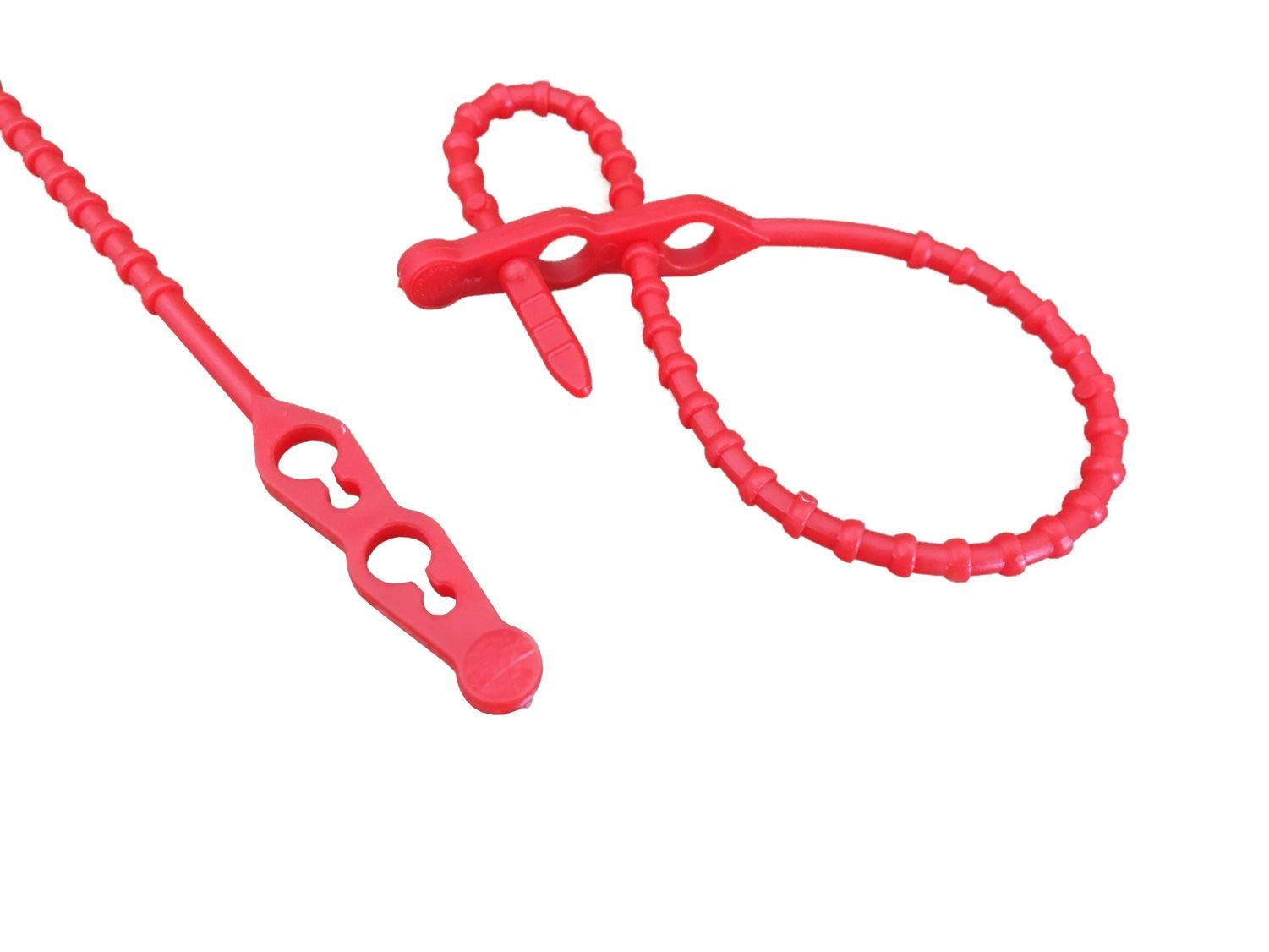 netproshop 100 x Kabelbinder Kugelbinder Blitzbinder 665mm rot mit Doppelkopf