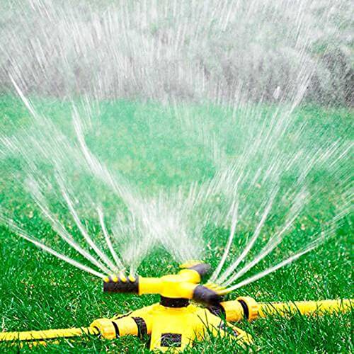 Sprinklers For Yard, Garden Sprinkler, Adjustable 360 Automatic Degree Rotation Lawn Sprinkler, Large Area Coverage, Multipurpose Yard Sprinklers For Plant Irrigation, 3 Arm Nozzle ## #TOP3