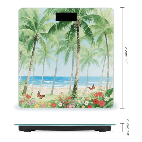 Báscula Digital de Baño Tropical Plants con Pantalla LED miniatura 2
