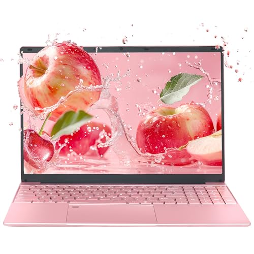 Image of 15.6 inch Laptop Computer for Work and Study, 16GB RAM 512GB SSD, Full HD 1080P IPS Display, Win 11 Pro, Fingerprint Reader, Backlit Keyboard, Rose Pink（16G+512GB）
