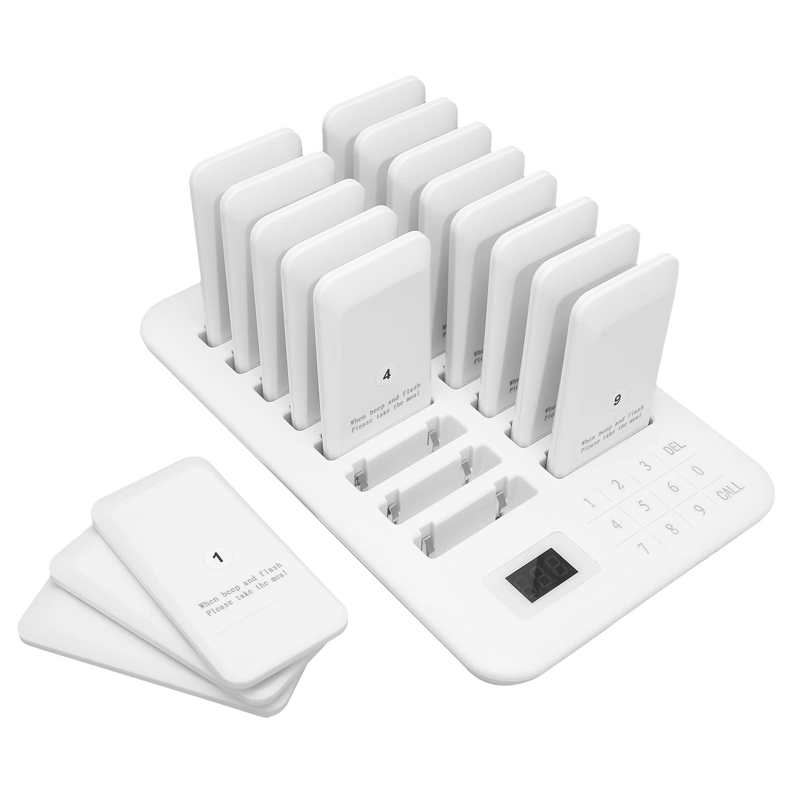 Bewinner di Chiamata Wireless, di Accodamento Cercapersone Wireless Ristorante con 16 Cicalini Cercapersone 1 Tastiera, Trasmissione 800 M per Ristorante Chiesa Camion Cibo Caffetteria(EU)