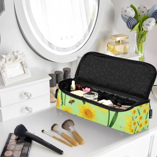 Estuche de viaje 2-en-1 para planchas y rizadores con tapete resistente al calor color amarillo brillante miniatura 7