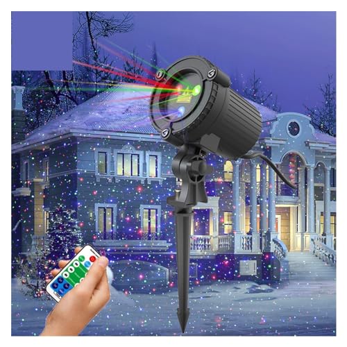 Luz de Navidad Estática Estática Roja Verde Punto Azul Estrella o Jardín al Aire Libre Impermeable Luces de Árbol de Navidad para Halloween, Navidad, Decoraciones al aire libre
