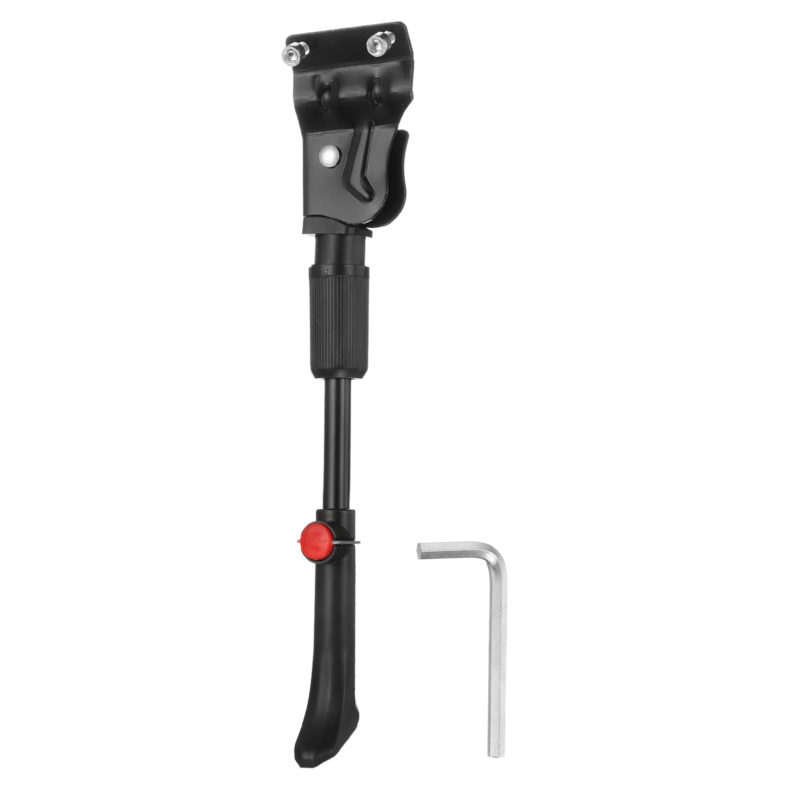 sourcing map Back Bike Kickstand Carbon Steel Adjustment Bicycle Single-Side Kick Stand Rear Mount Bikes Support Racks for 20-27 Inch Wheel with Tool, Black