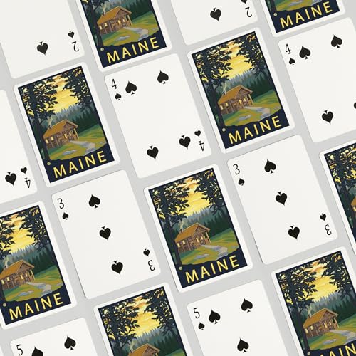 Lantern Press Naipes Poker Cabaña Maine 52 Cartas miniatura 4