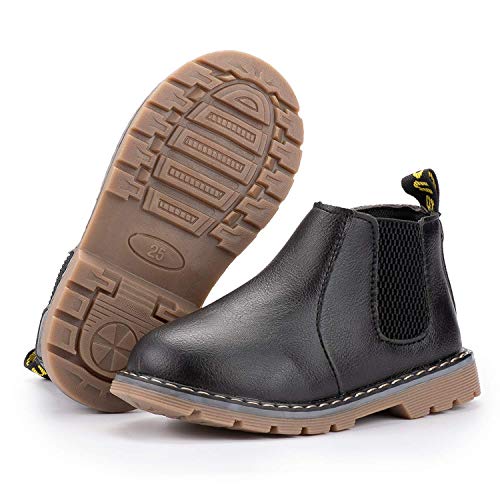 CENCIRILY Toddler Baby Girls Boys Lightweight Winter Warm Snow Boots Zipper Lace Up Waterproof Army Hiking Outdoor Ankle Shoes 01 Black, 9.5 Toddler